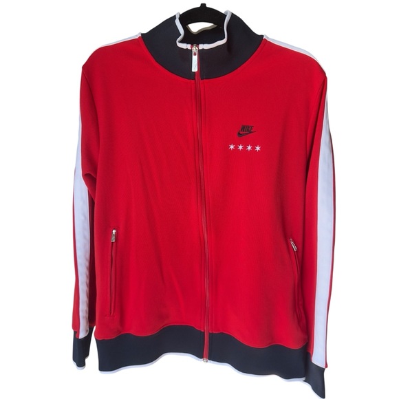 Nike Chicago Marathon Y2K 2010 Retro Track Jacket Red‎ Full Zip Rare Men’s L